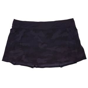 Lululemon Pace Rival Skirt Tall Camo Deep Coal / Black Sz 18